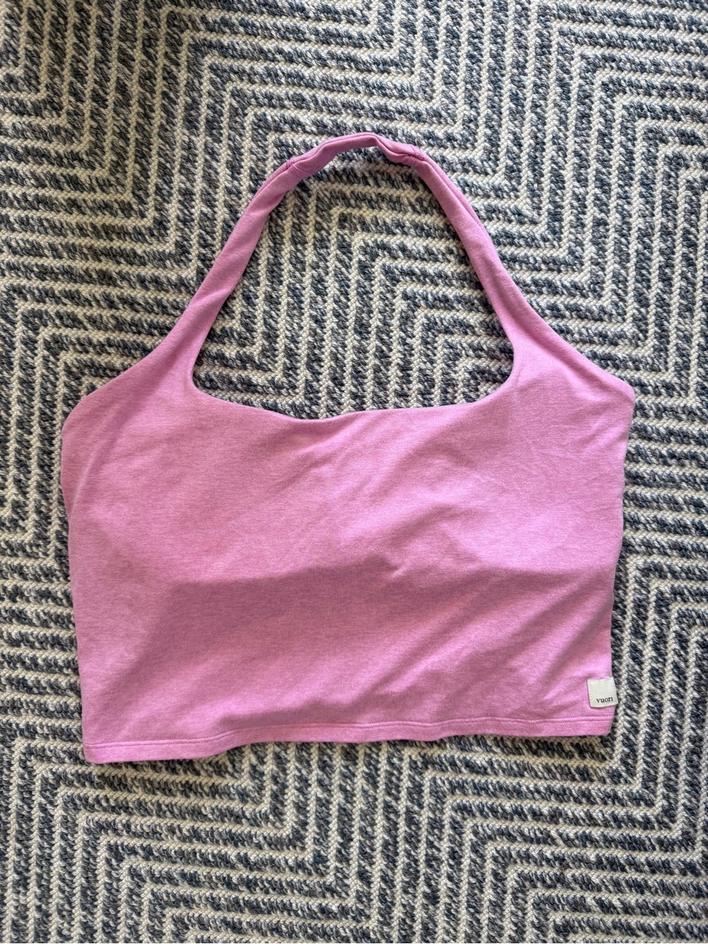 Vuori Halo Halter Top Azalea Pink Heather Size L